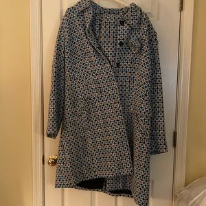 Blue and Gray Patrerned Coat